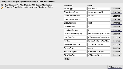 SystemMonitoring Modul Konfiguration